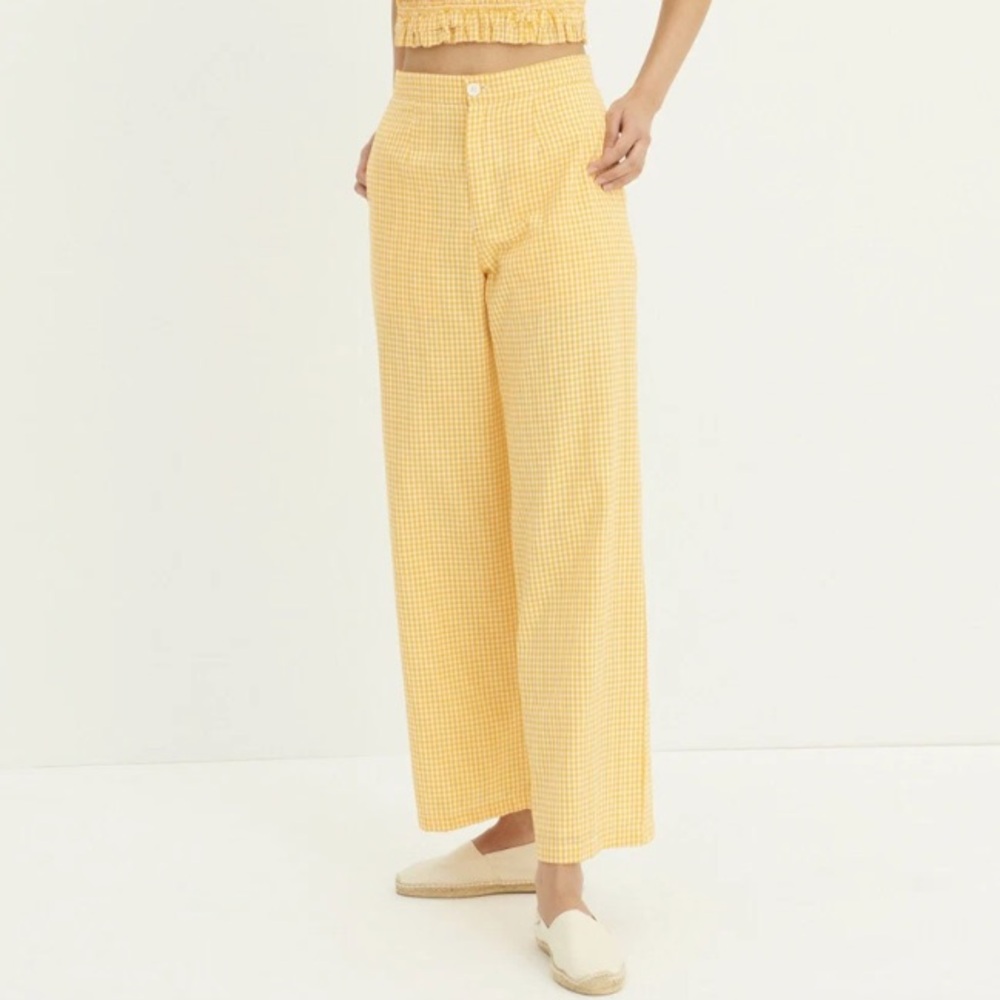 NWOT Antik Batik Patty Gingham Wide Leg Pants - Size XS 36 Z395